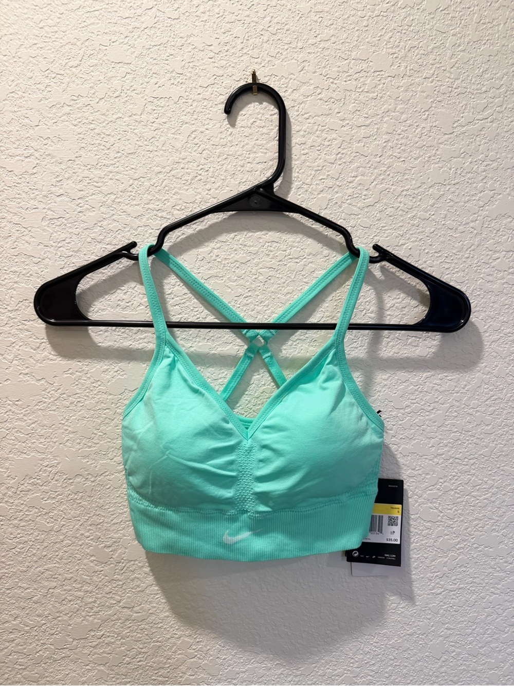 Nike Mint Green Crisscross Seamless Sports Bra